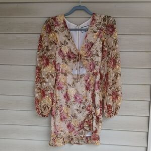 RunAway The Label Floral Patterned Dress with Long Sleeves X Revolve